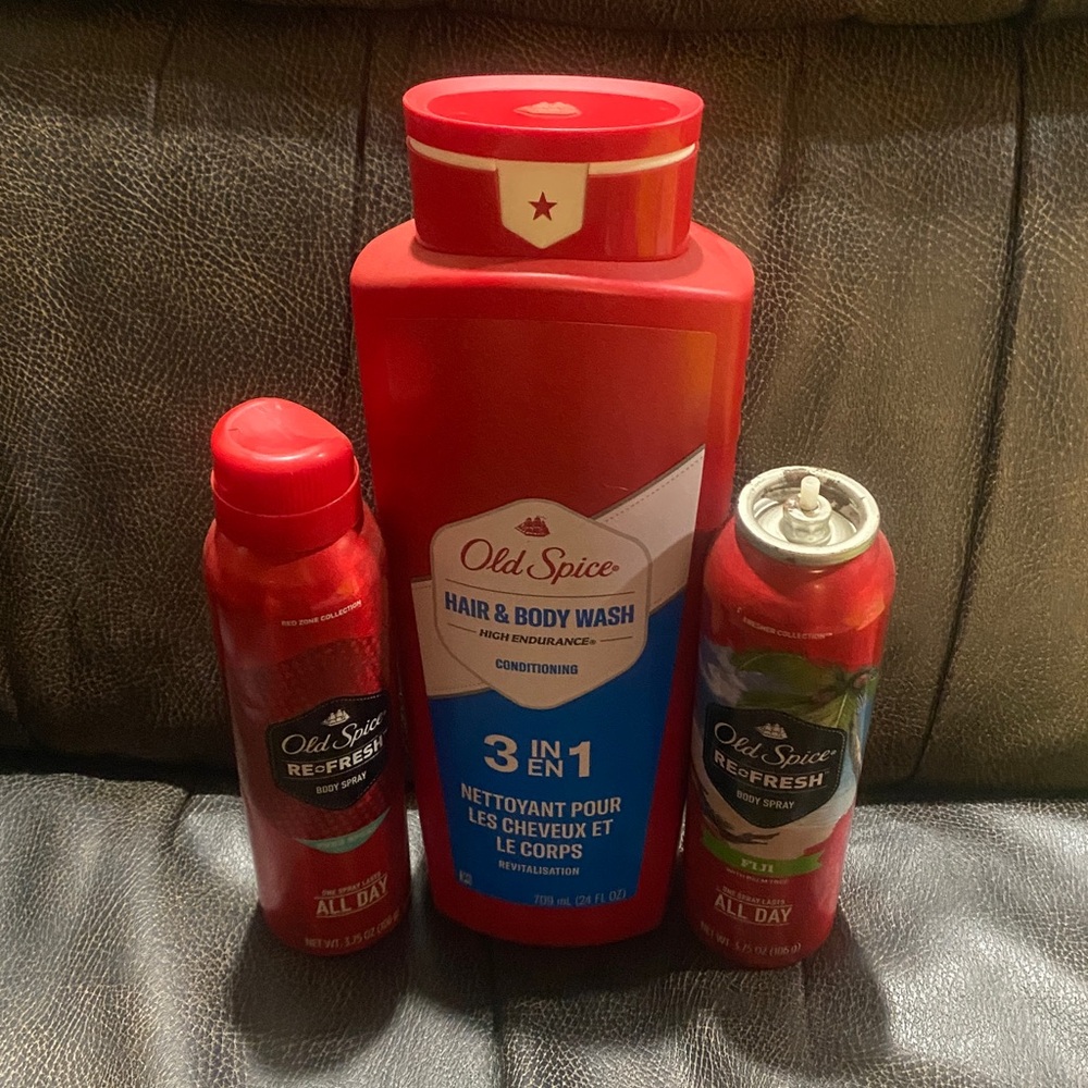 OLD Spice XL Hair and Body Wash/ Body Spray Bundle Conditioning